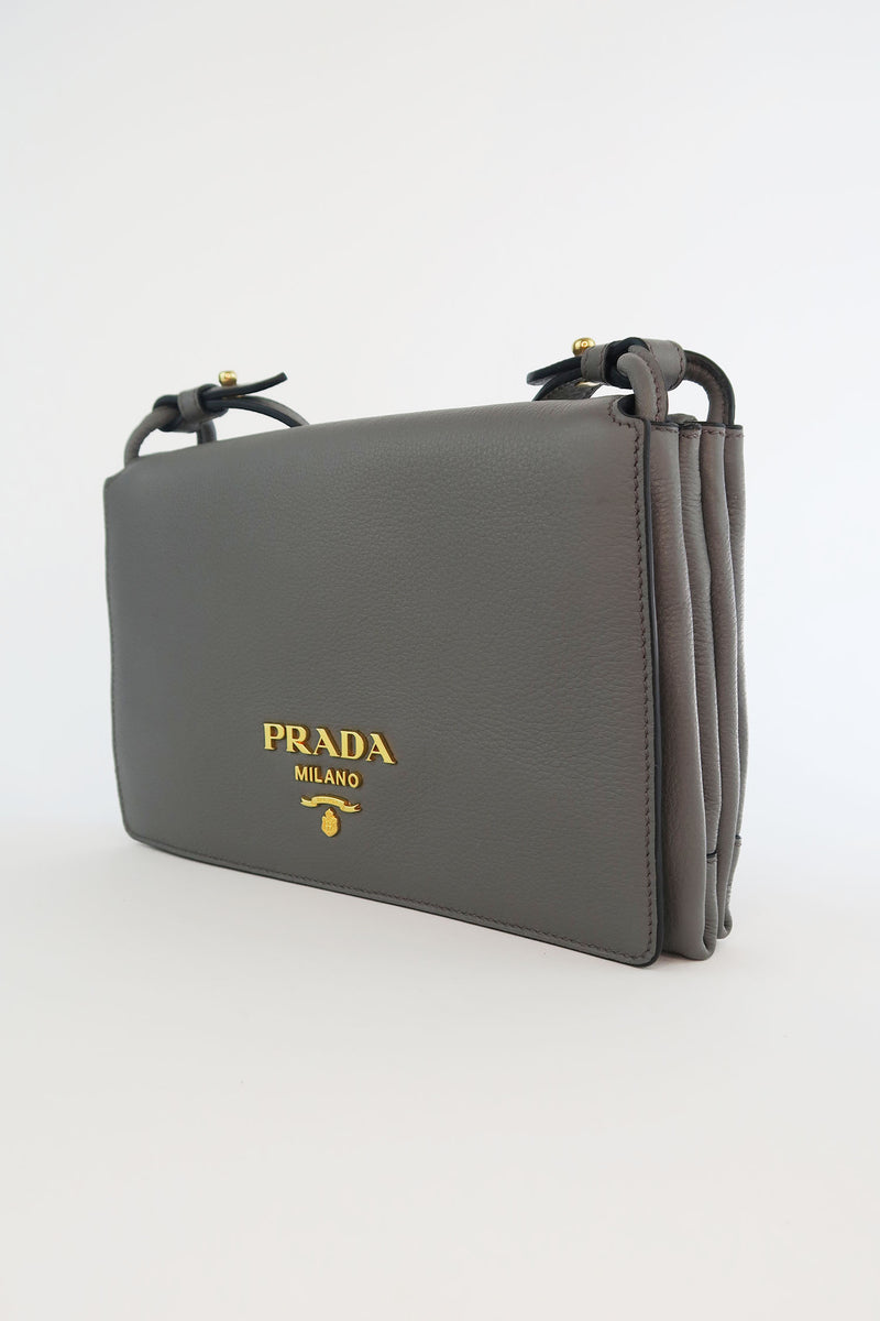 Prada Pebbled Leather Crossbody Bag