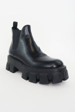 Prada Monolith Leather Platform Chelsea Boots sz 39