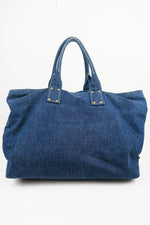 Prada Canapa Denim Shopper Tote