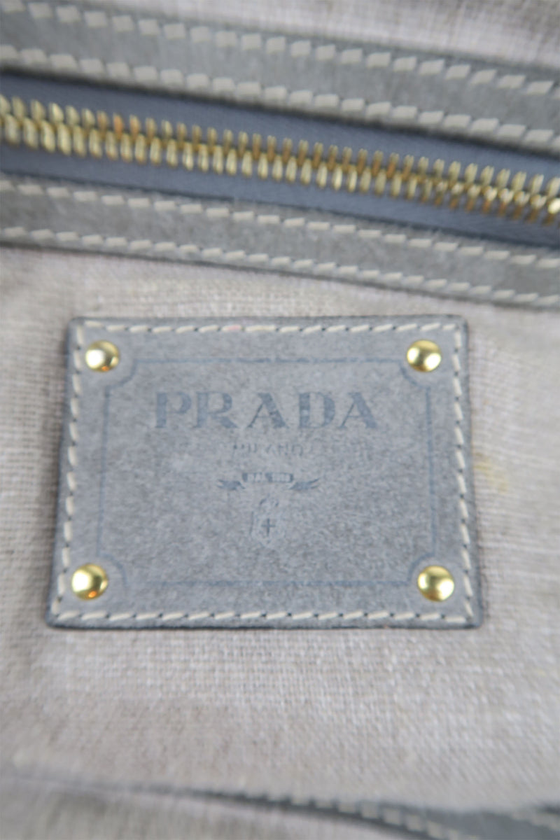 Prada Canapa Denim Shopper Tote