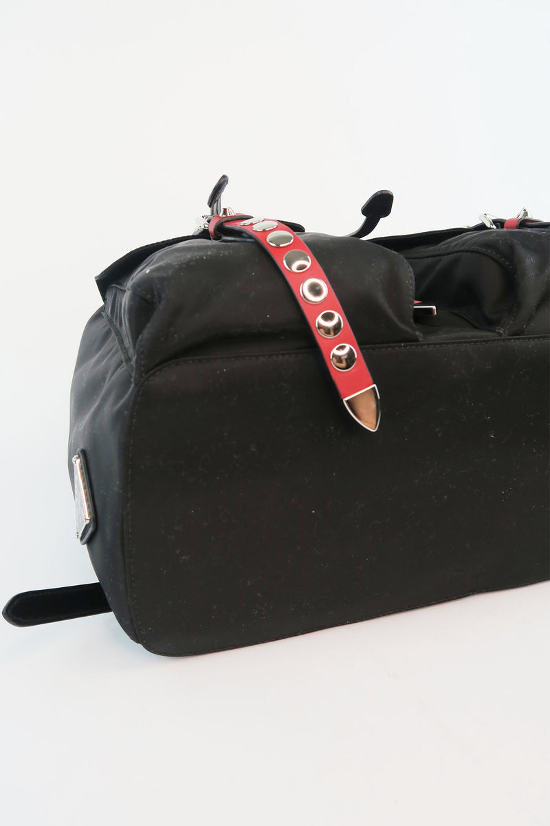 Prada Studded Tessuto Backpack