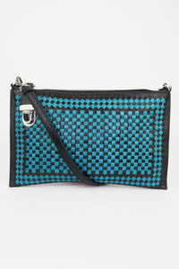 Prada Madras Woven Leather Clutch