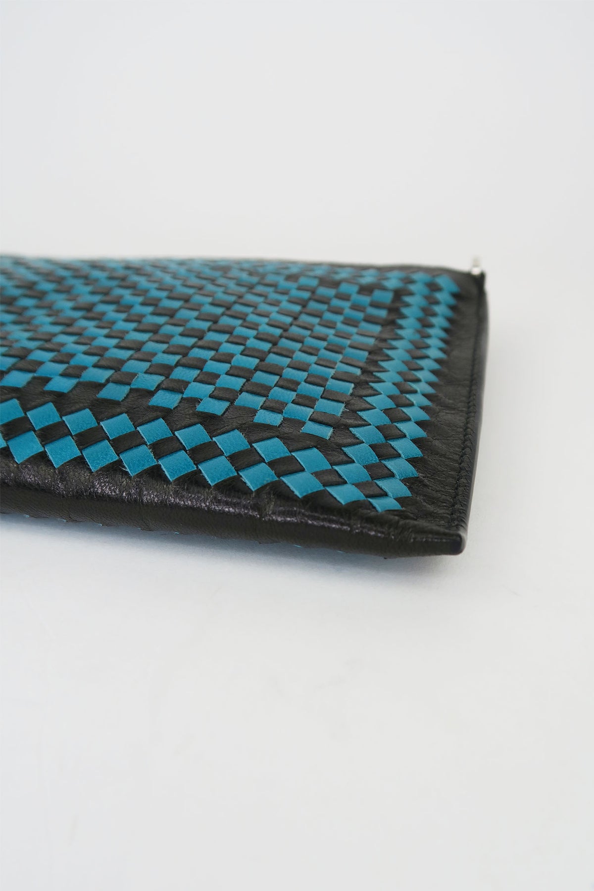 Prada Madras Woven Leather Clutch