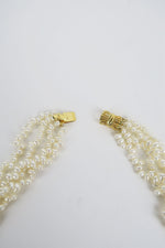 Four Strand White Pearl Necklace & Bracelet