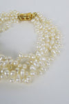 Four Strand White Pearl Necklace & Bracelet