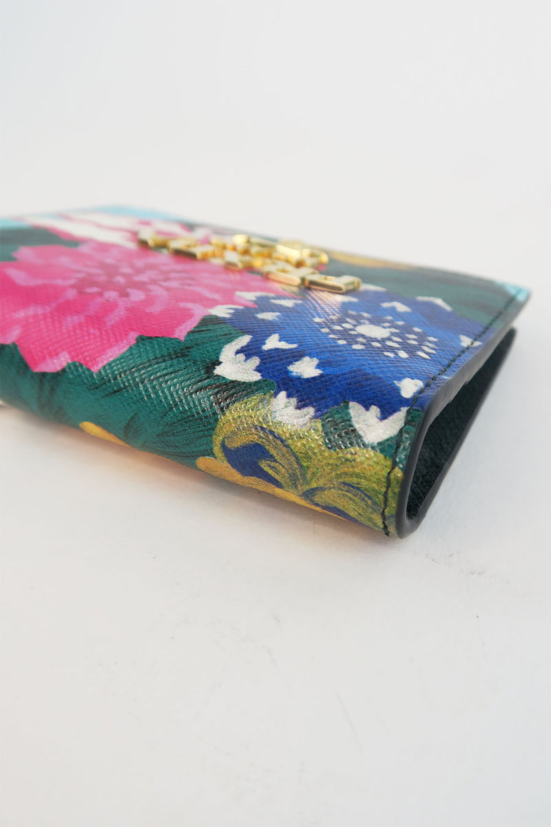 Prada Floral Saffiano Compact Wallet