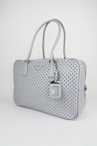 Prada Bauletto Bag Perforated Leather Medium