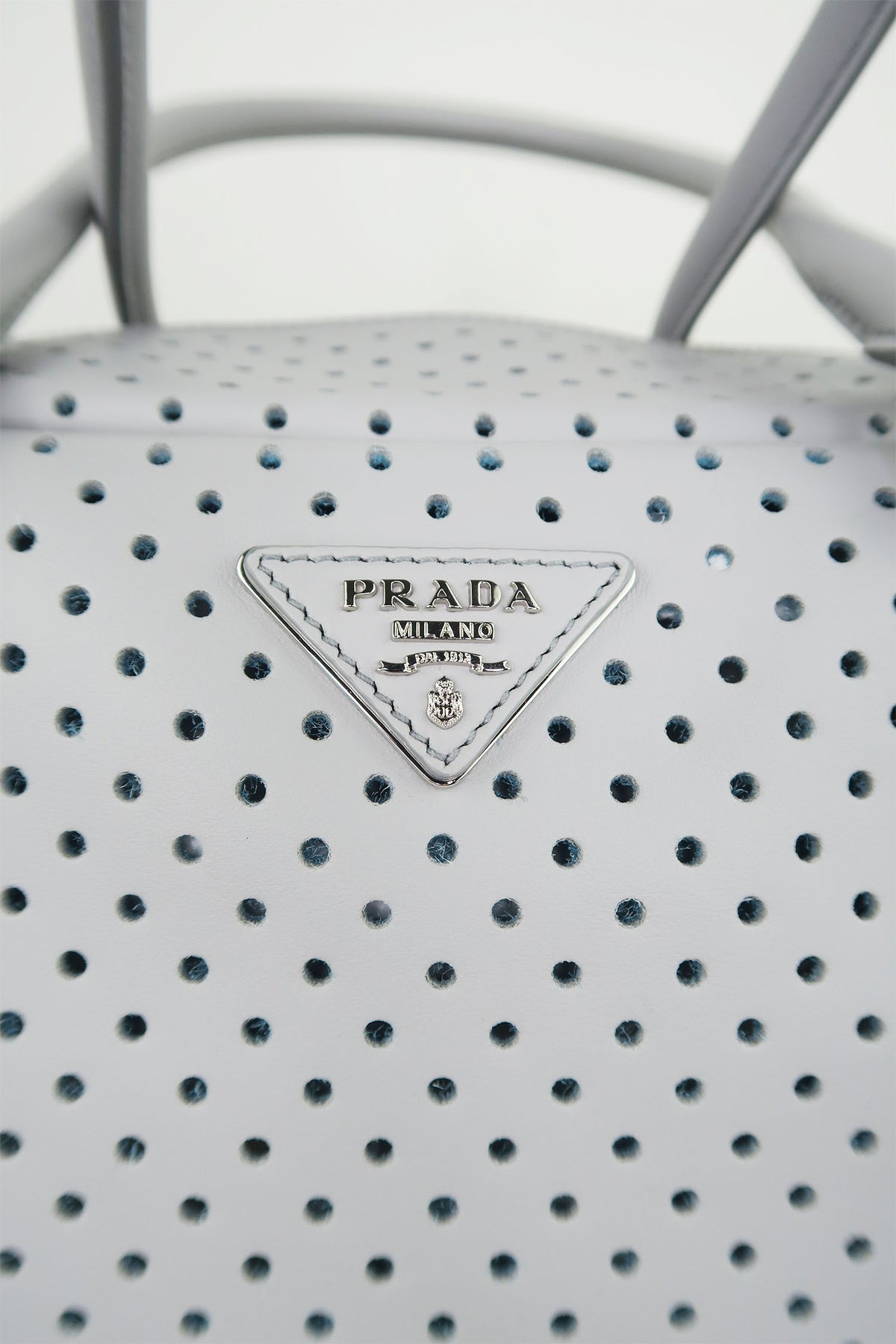 Prada Bauletto Bag Perforated Leather Medium