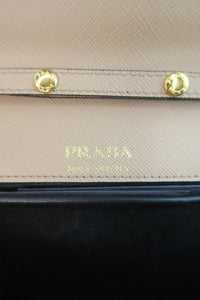 Prada Saffiano Leather Clutch & Chain