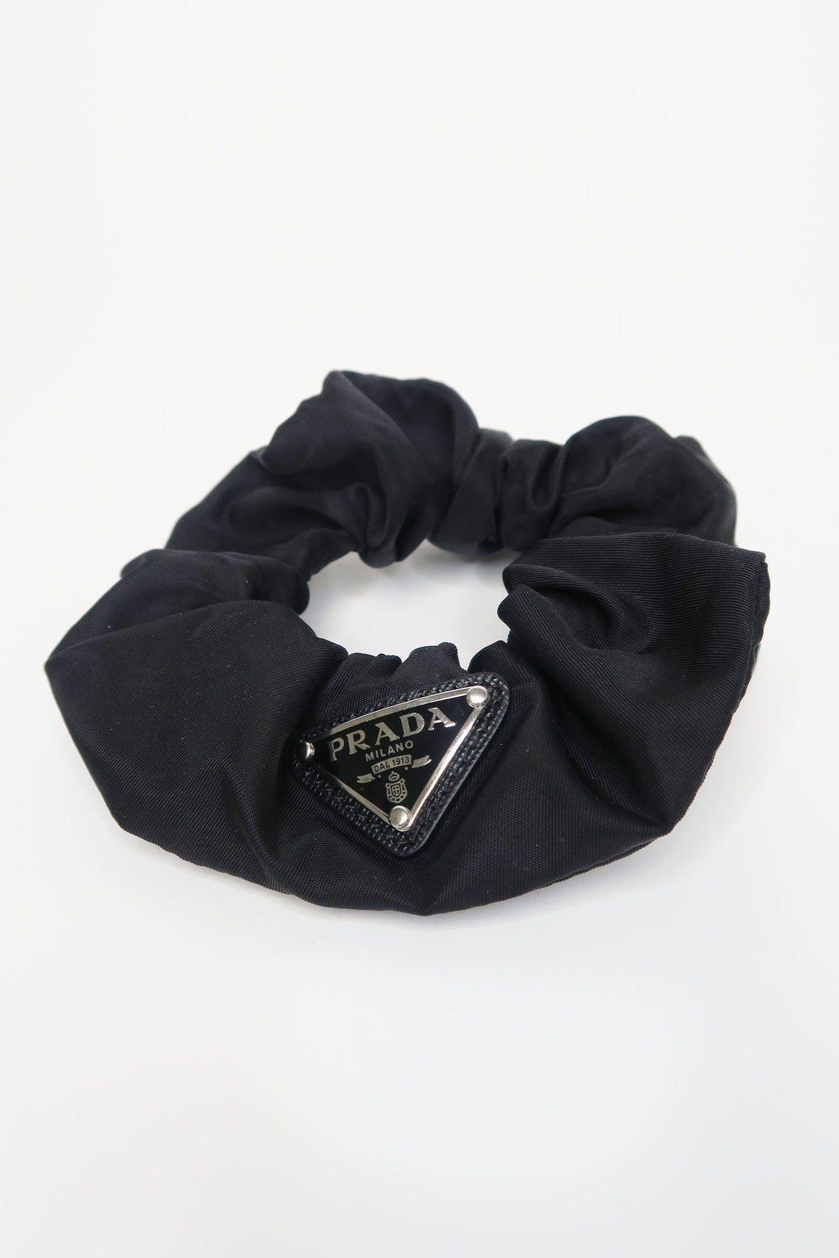 Prada Black Nylon Scrunchie