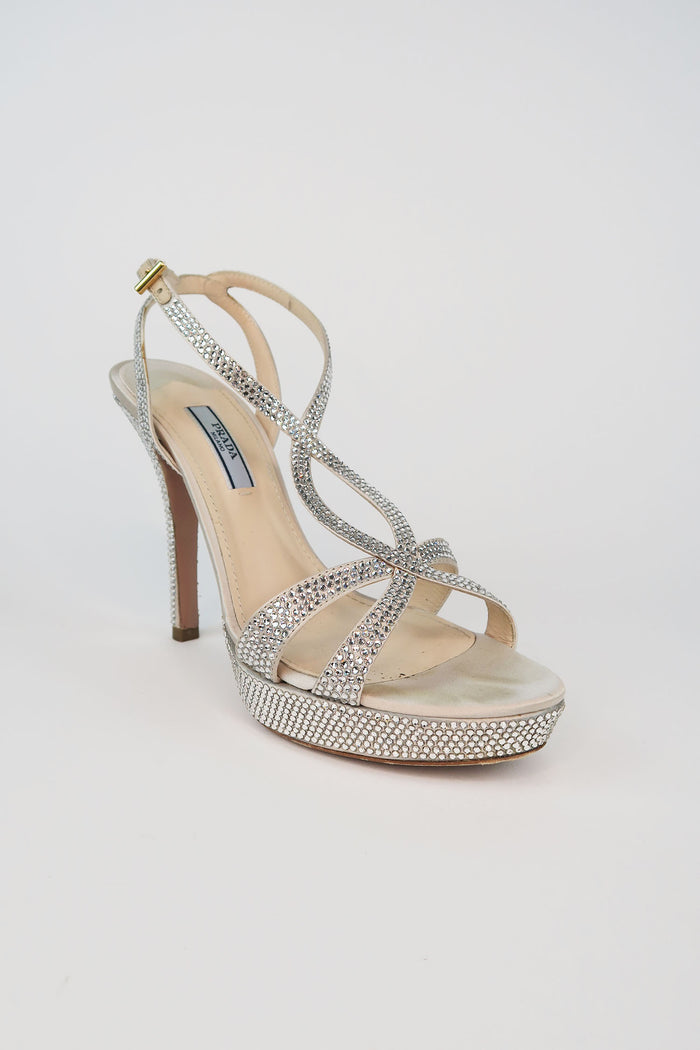 Prada Crystal Platform Sandals sz 37