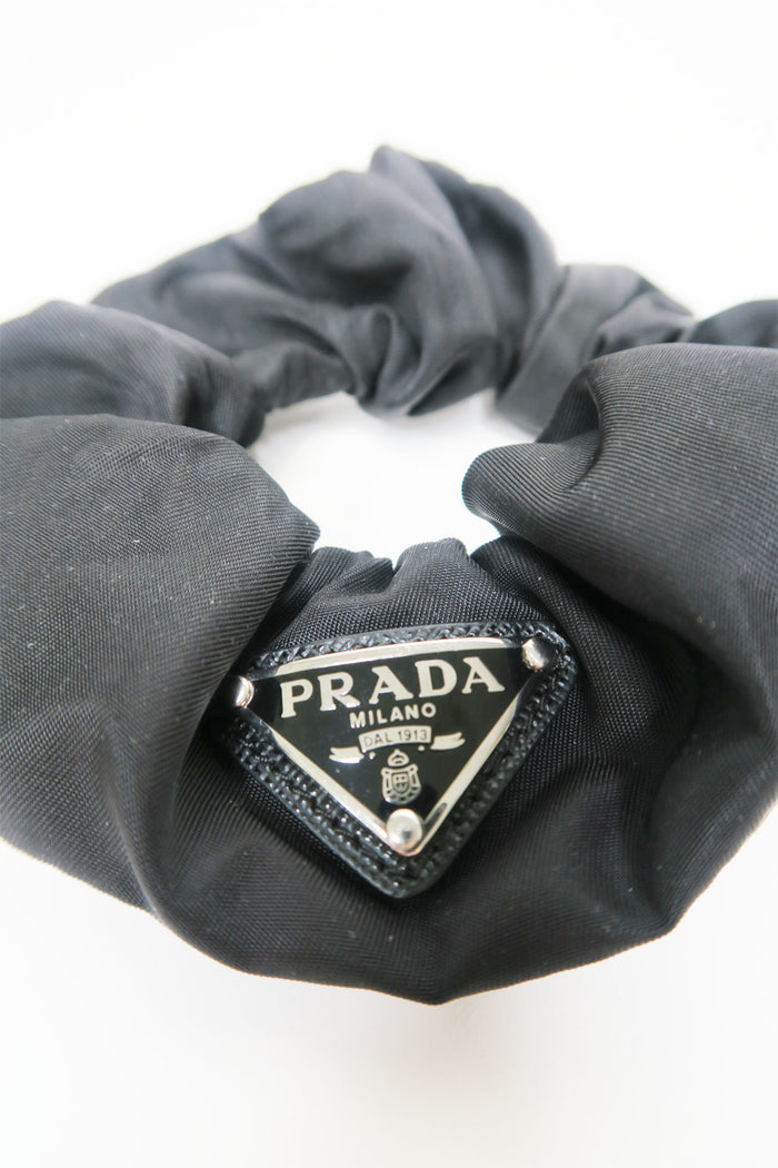 Prada Black Nylon Scrunchie