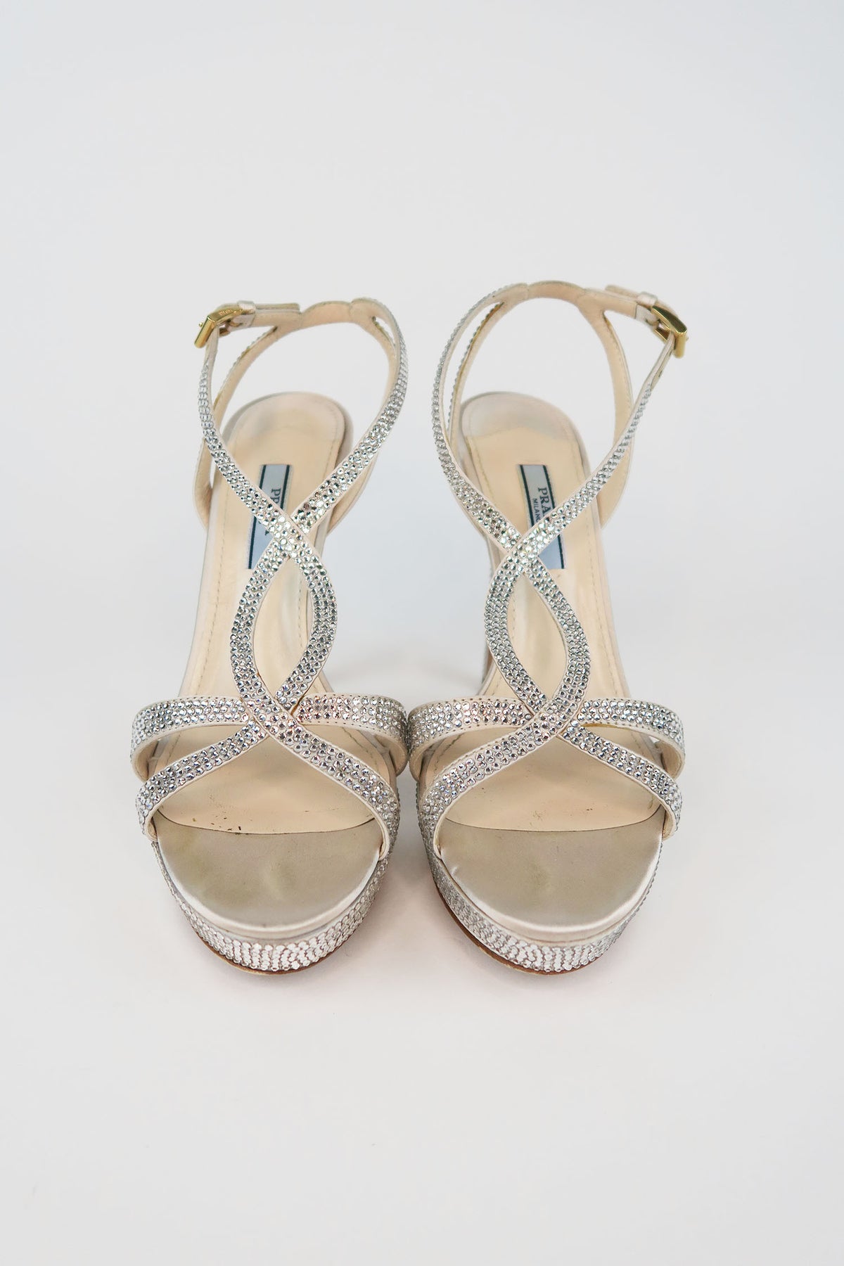 Prada Crystal Platform Sandals sz 37