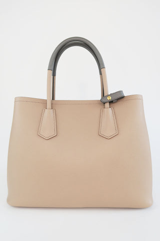 Prada Saffiano Medium Double Tote w/ Strap - Designer Handbags at The Find Luxury Resale - Vancouver, Canada