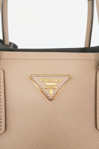 Prada Saffiano Medium Double Tote w/ Strap