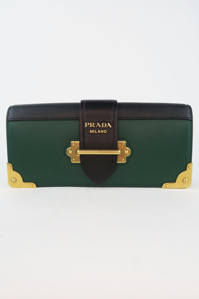 Prada Cahier Long Clutch With Chain