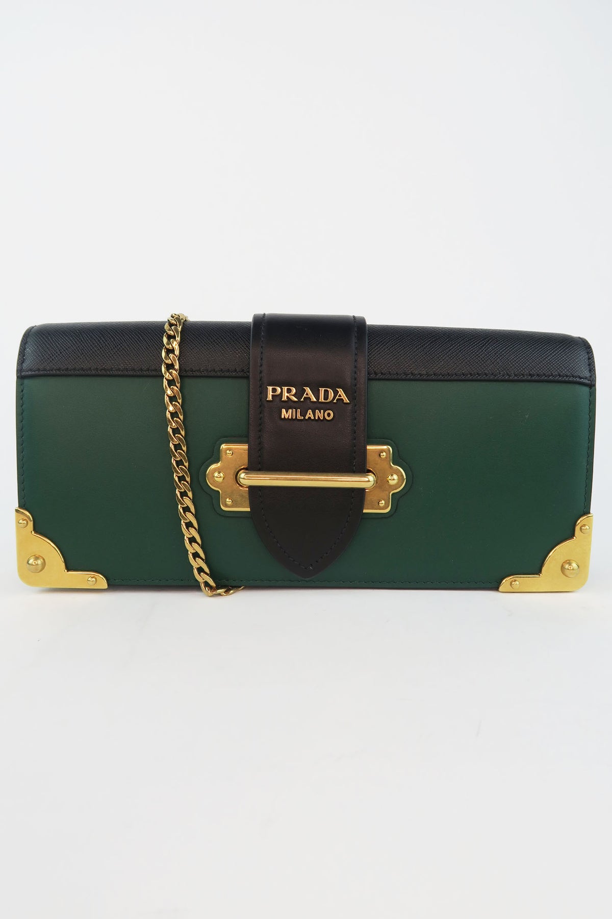 Prada Cahier Long Clutch With Chain