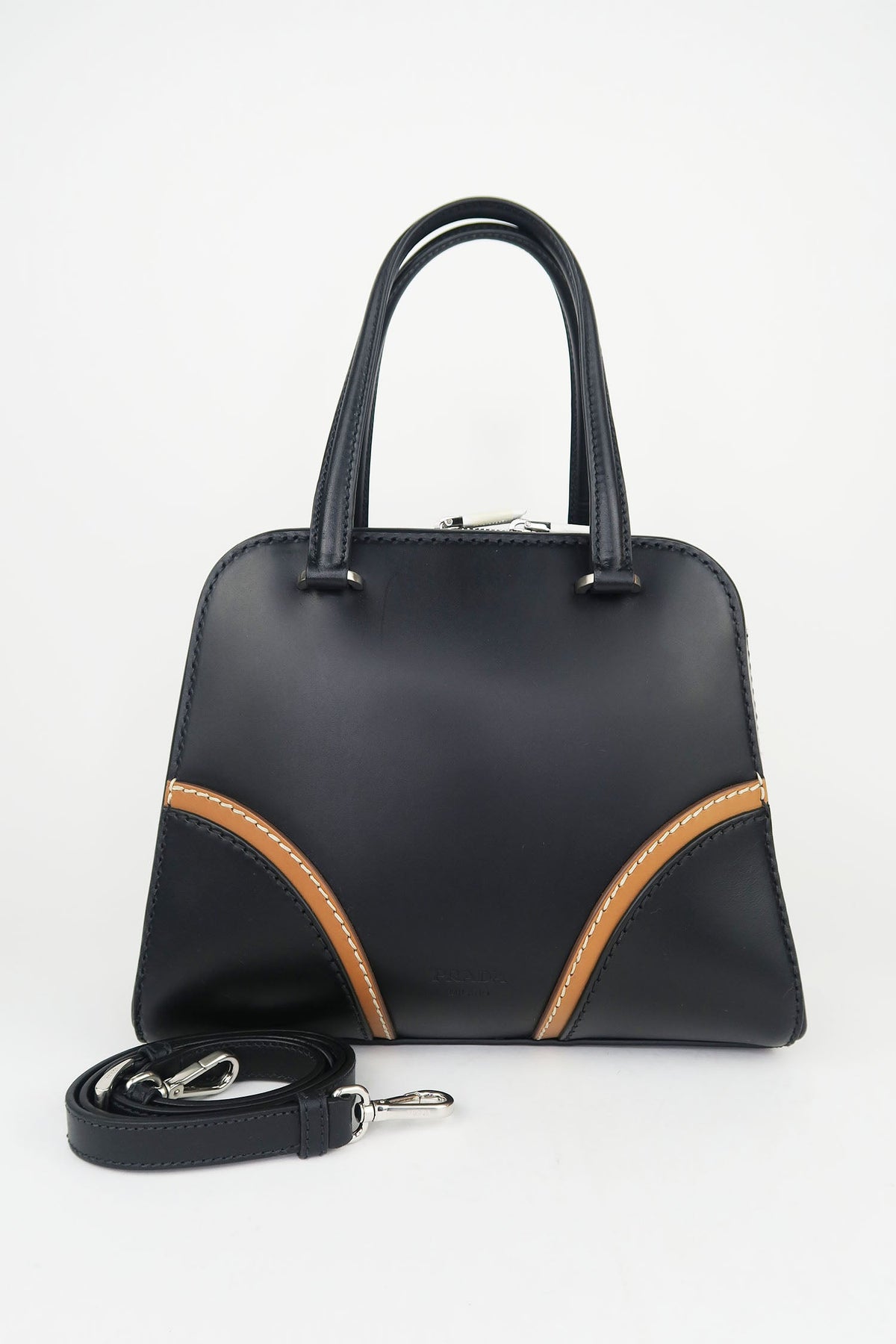 Prada Bauletto Vitello Leather Satchel