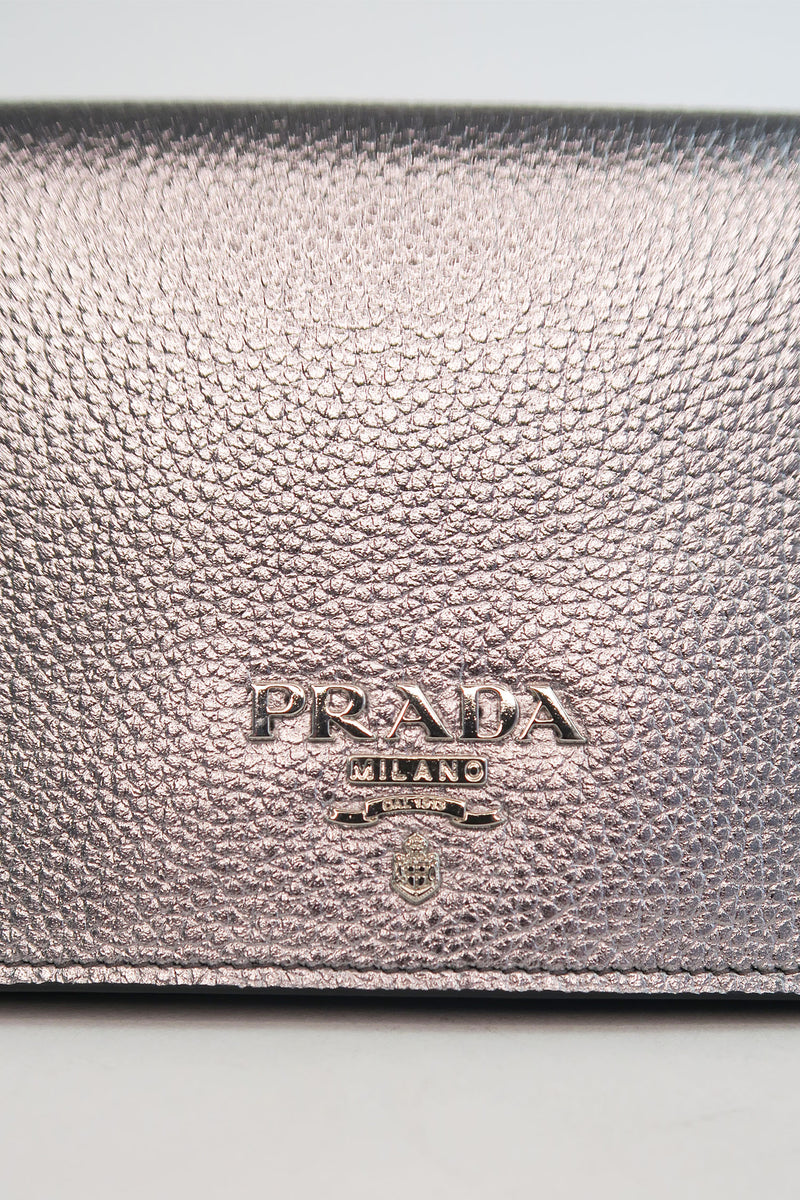 Prada Metallic Clutch w/ Chain