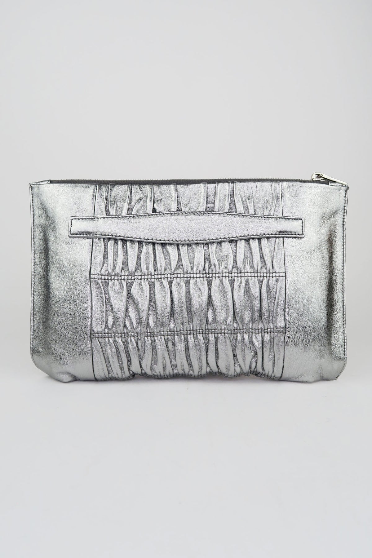 Prada Nappa Gaufre Clutch Metallic