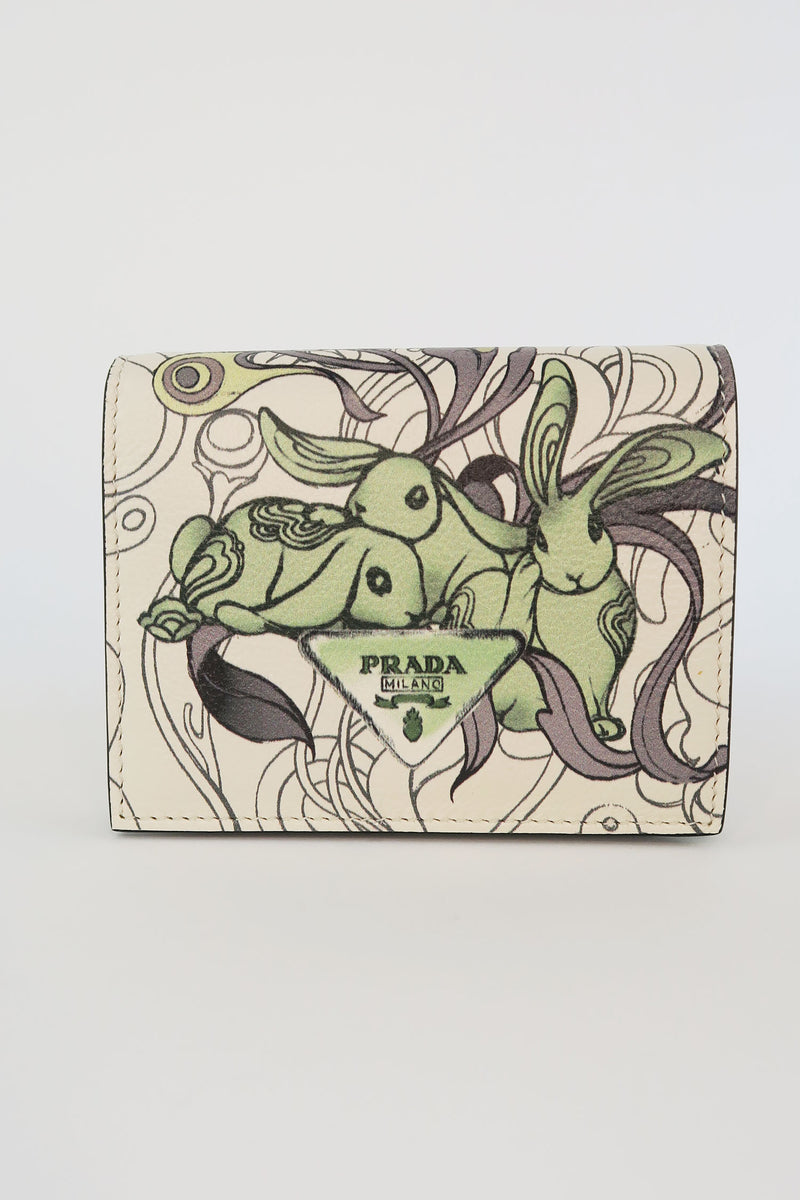 Prada Rabbit Print Compact Wallet