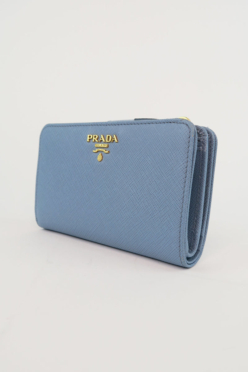 Prada Saffiano Lux Leather Compact Wallet