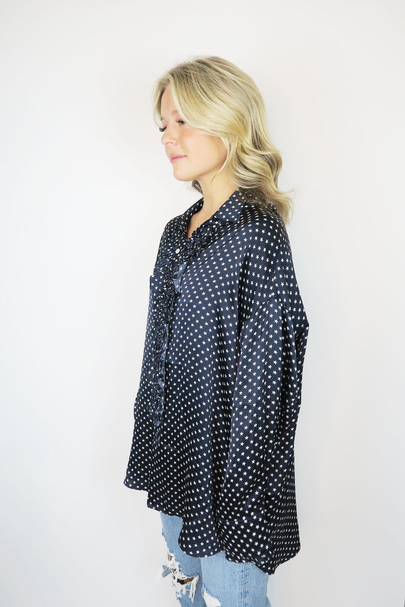 R13 Drop Neck Tuxedo Shirt sz XXS
