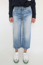 R13 High-Rise Cropped Wide Leg Jeans sz 28