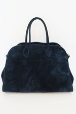 The Row Suede Margaux 15 Handle Bag