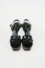 Saint Laurent Tribute Patent Leather T-Strap Sandals sz 37