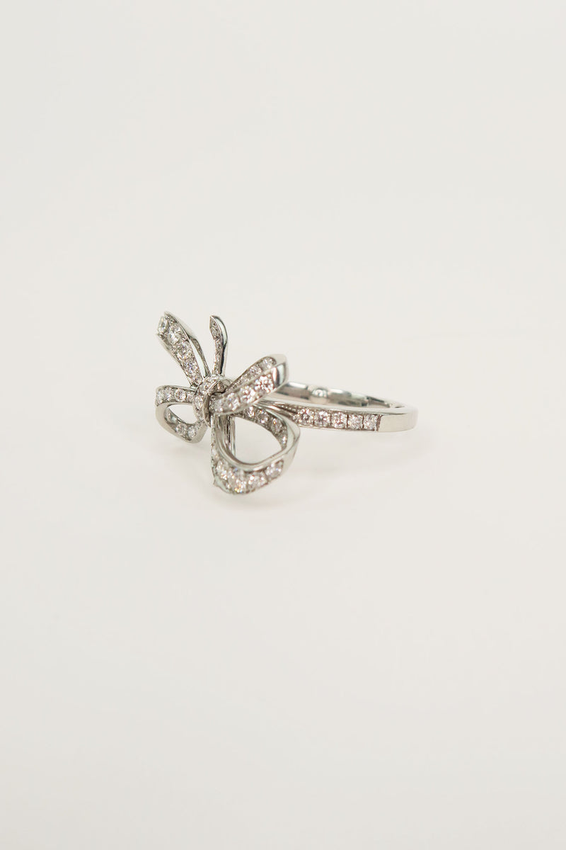 Tiffany & Co. Platinum Diamond .20ct Double Bow Ring