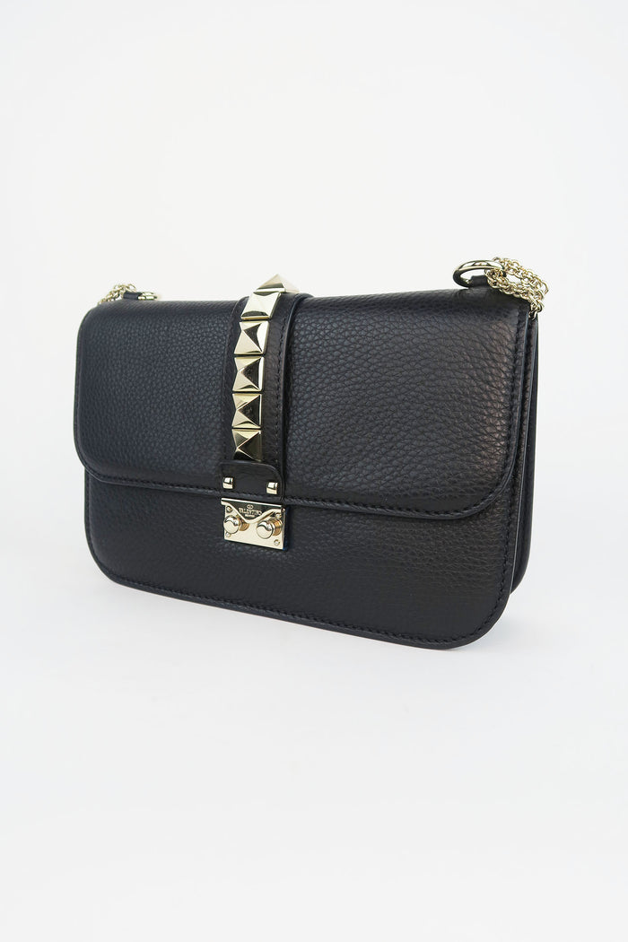 Valentino Leather Chain Link Crossbody Bag