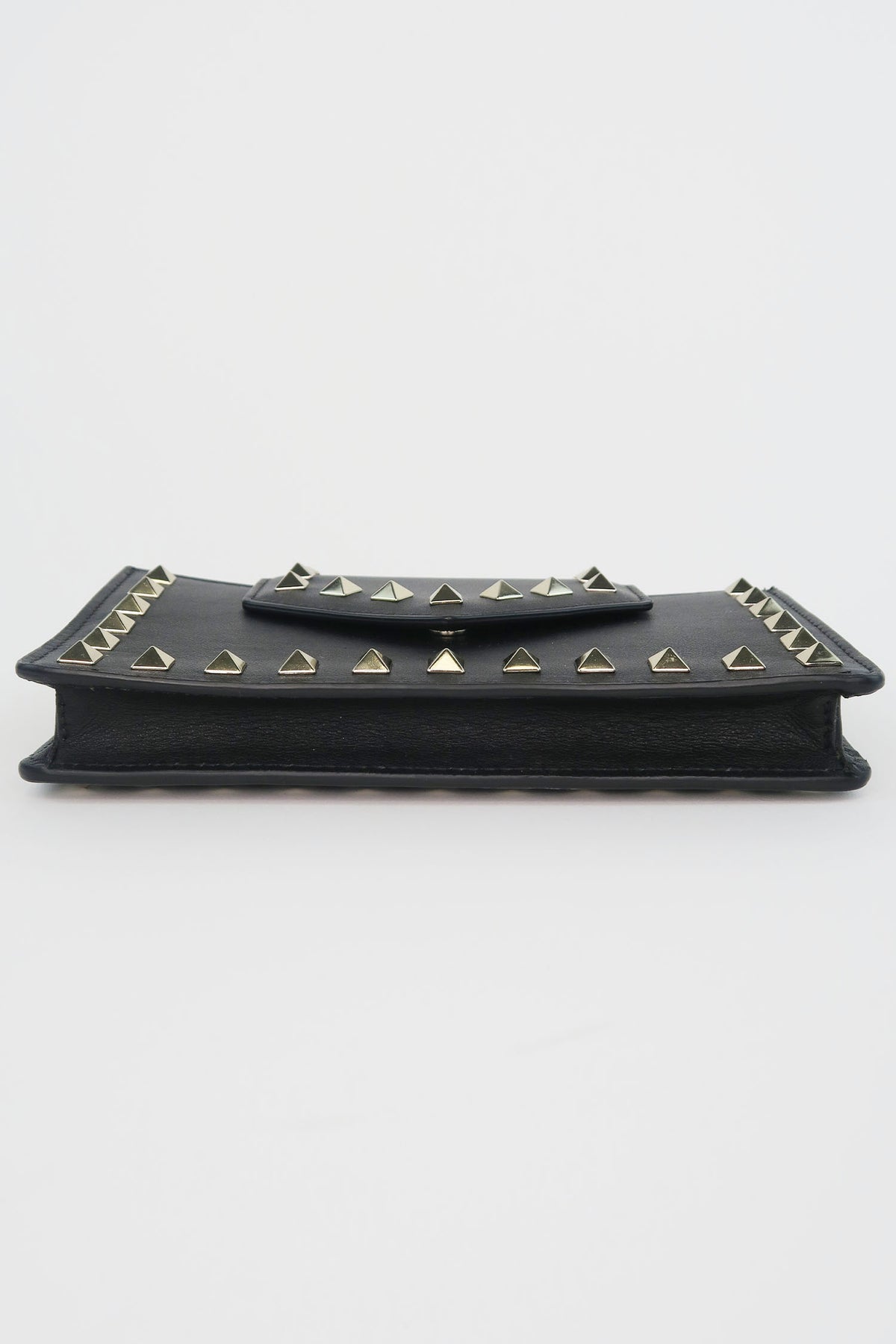 Valentino Rockstud Accents Leather Wristlet w. Chain