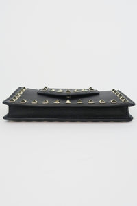 Valentino Rockstud Accents Leather Wristlet w. Chain