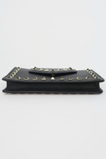Valentino Rockstud Accents Leather Wristlet w. Chain