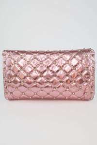 Valentino Quilted Rockstud Spike Wallet on Chain