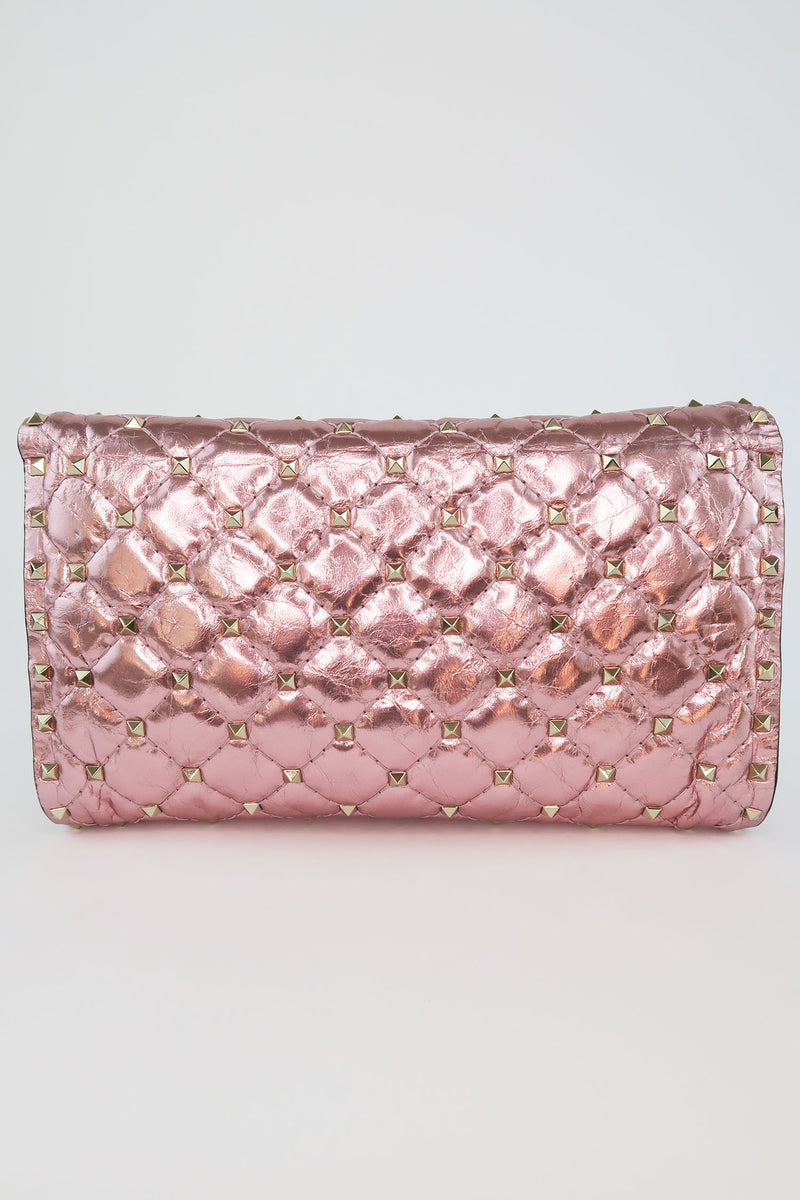 Valentino Quilted Rockstud Spike Wallet on Chain