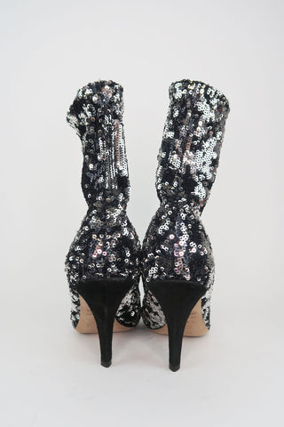 Valentino Sequin Embellishments Sock Boots sz 39 - Designer Boots at The Find Luxury Resale - Vancouver, Canada