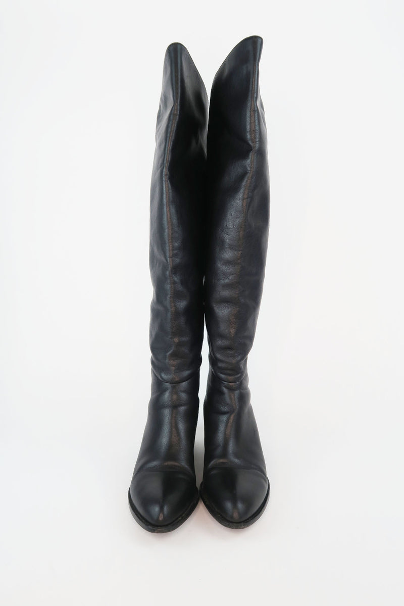 Alexander Wang Leather Knee-High Riding Boots sz 37