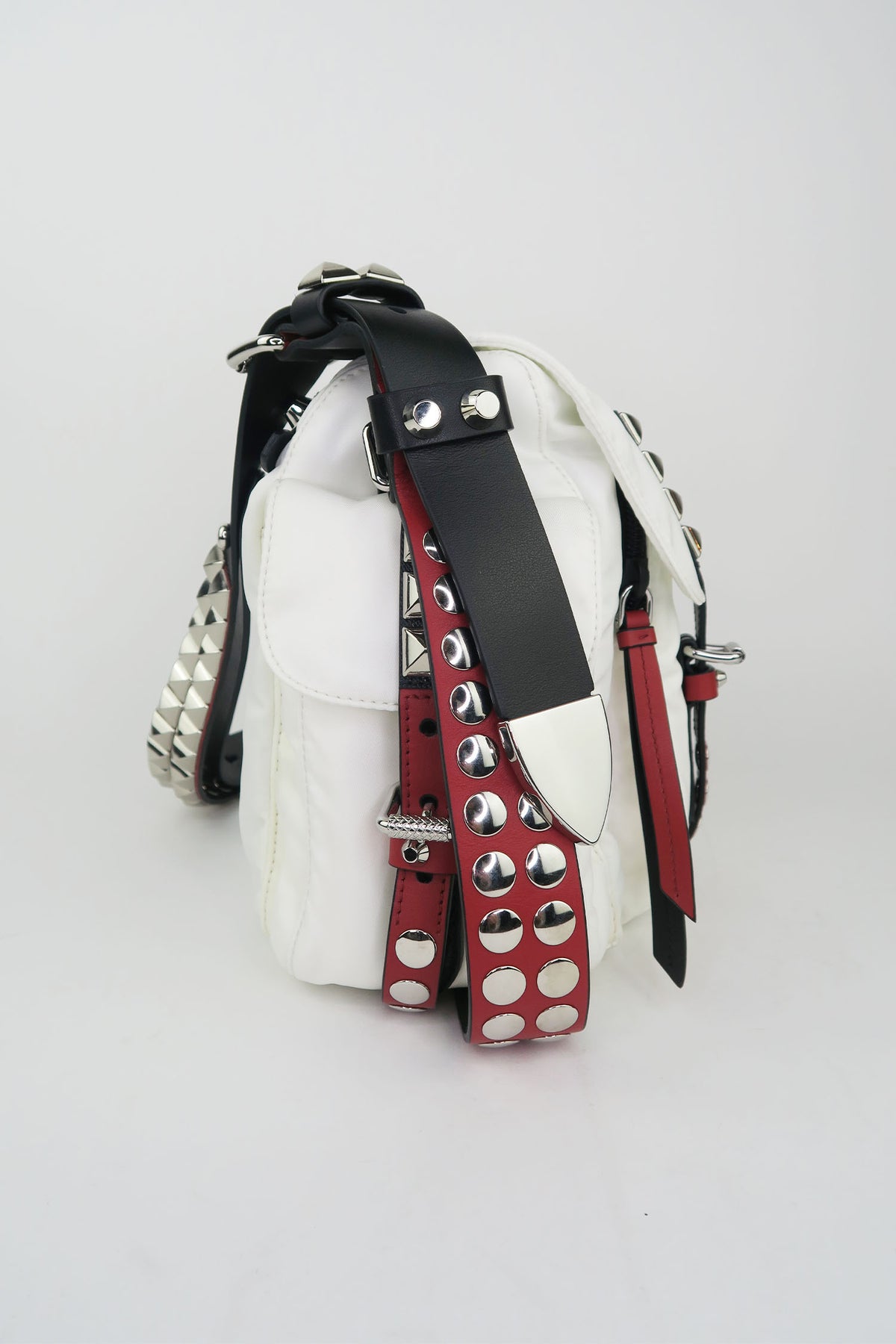 Prada New Vela Studded Messenger Bag