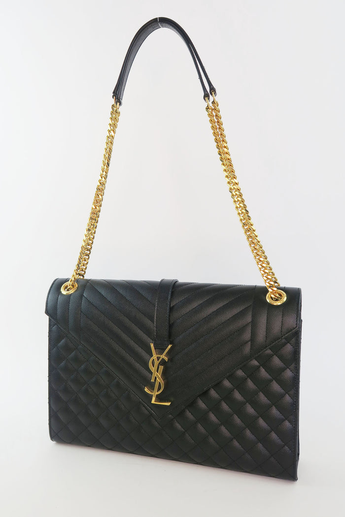 Saint Laurent Large Monogram Triquilt Envelope Bag