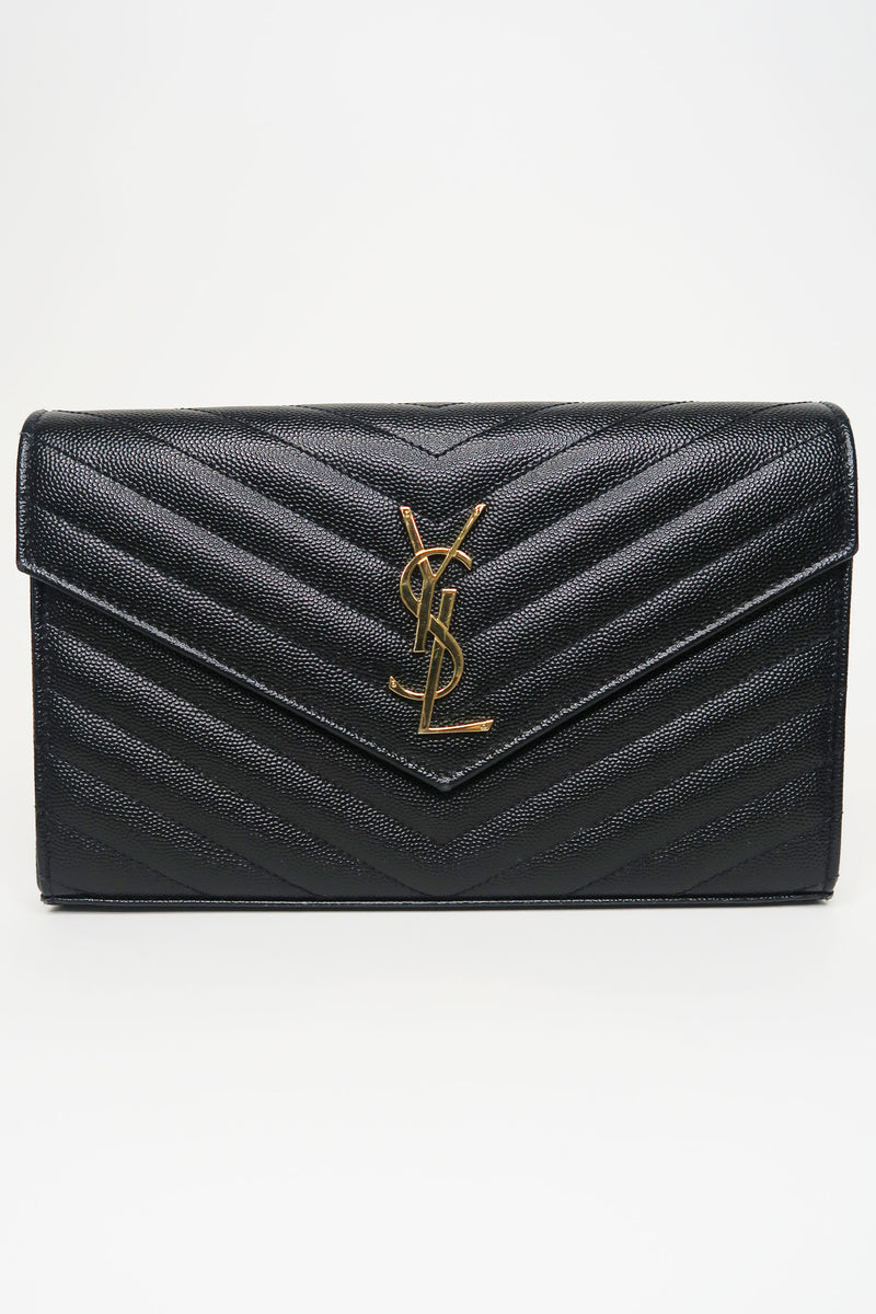 Saint Laurent Monogram Matelasse Cassandre Wallet on Chain