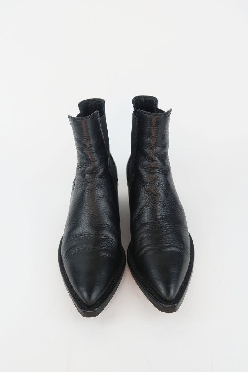 Saint Laurent Leather Ankle Boots sz 36.5